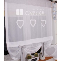 Firany Rolety Woal Shabby Chic serce